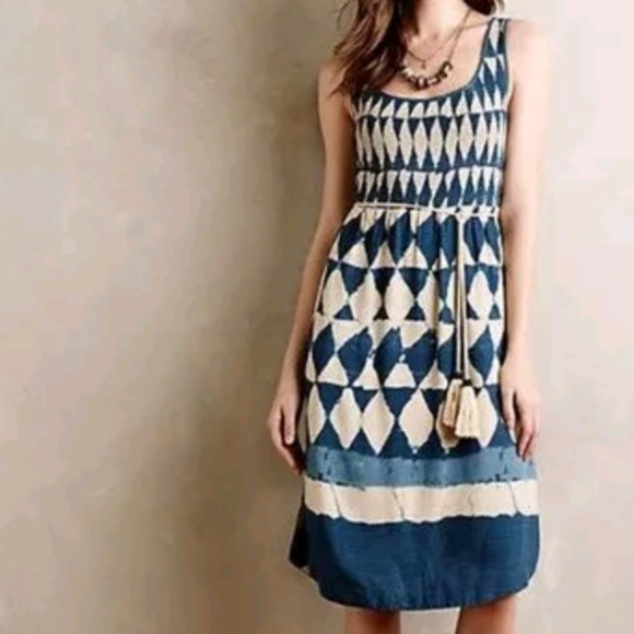 Anthropologie Dresses & Skirts - Anthropologie Maeve Blue & Cream Dress